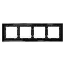 Изображение Рамка стеклянная VOLTUM S70 на 4 поста (черный, стекло)