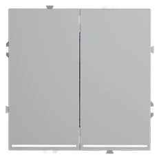 Изображение Проходной переключатель встраиваемый VOLTUM S70 двухклавишный с подсветкой 10А (серый)